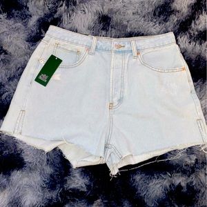 Light blue women’s high-rise shorts